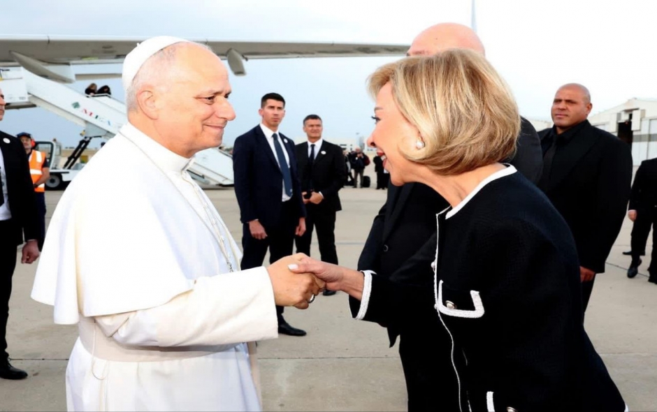 استقبال رسمي لقداسة البابا لاون الرابع عشر في بيروت بحضور الرئيس جوزاف عون