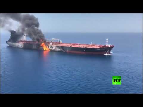 شاهد أول فيديو من الجو لناقلتي النفط في خليج عمان