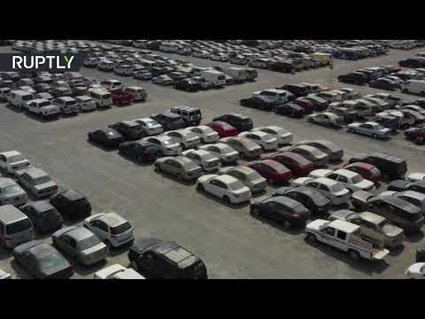 شاهد مئات السيارات الفارهة تنتظر ملاكها الجدد في دبي